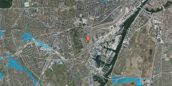 Oversvømmelsesrisiko fra vandløb på Johan Kellers Vej 21, 3. tv, 2450 København SV