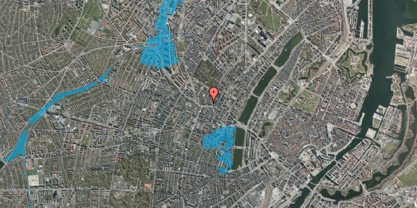 Oversvømmelsesrisiko fra vandløb på Jægergade 11, st. th, 2200 København N