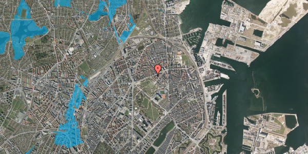 Oversvømmelsesrisiko fra vandløb på Kanslergade 1, 1. th, 2100 København Ø