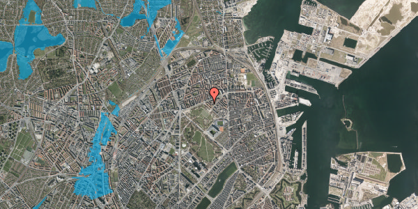 Oversvømmelsesrisiko fra vandløb på Kanslergade 4, 2. th, 2100 København Ø
