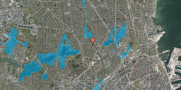 Oversvømmelsesrisiko fra vandløb på Kantorparken 21, st. tv, 2400 København NV