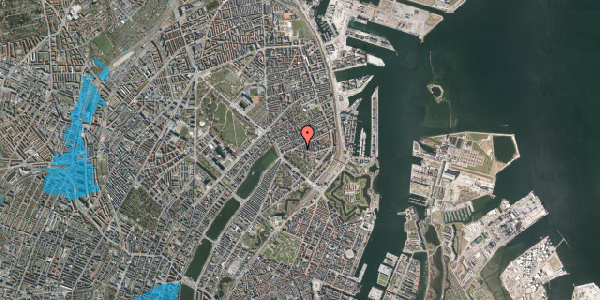 Oversvømmelsesrisiko fra vandløb på Kastelsvej 3, 3. tv, 2100 København Ø