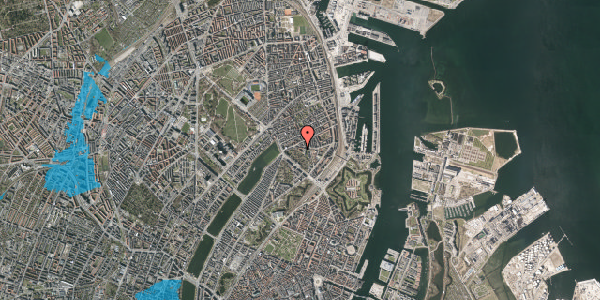 Oversvømmelsesrisiko fra vandløb på Kastelsvej 12, 1. th, 2100 København Ø