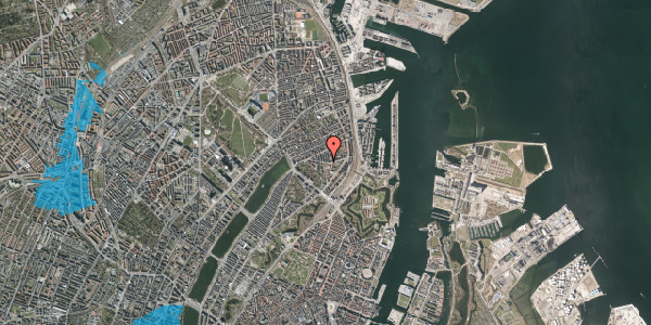Oversvømmelsesrisiko fra vandløb på Kastelsvej 15, 1. tv, 2100 København Ø