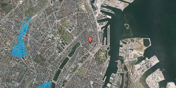 Oversvømmelsesrisiko fra vandløb på Kastelsvej 24, 3. th, 2100 København Ø