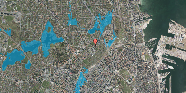 Oversvømmelsesrisiko fra vandløb på Keldsøvej 24, st. 2, 2100 København Ø