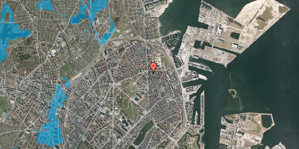 Oversvømmelsesrisiko fra vandløb på Kertemindegade 3, 1. th, 2100 København Ø