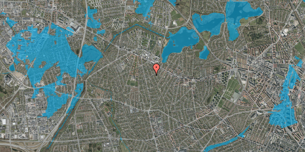 Oversvømmelsesrisiko fra vandløb på Kildebrøndevej 23, 2700 Brønshøj