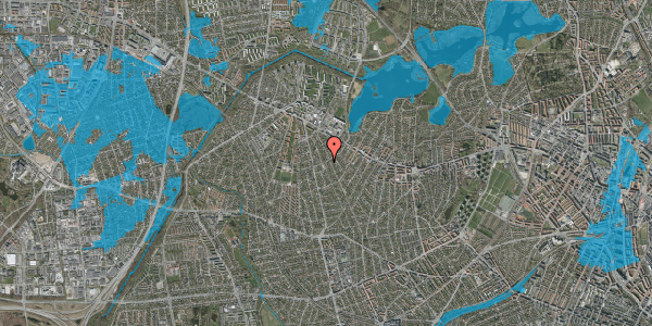Oversvømmelsesrisiko fra vandløb på Kildebrøndevej 27, 2700 Brønshøj