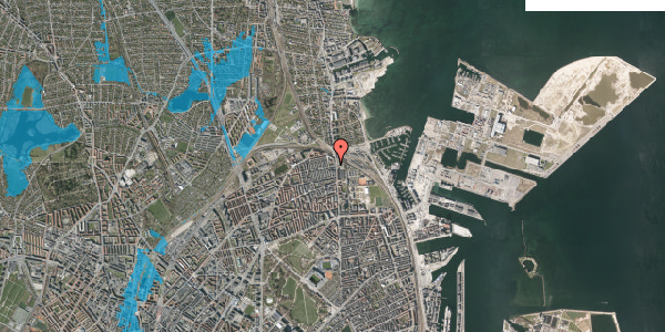 Oversvømmelsesrisiko fra vandløb på Kildevældsgade 6, 2100 København Ø