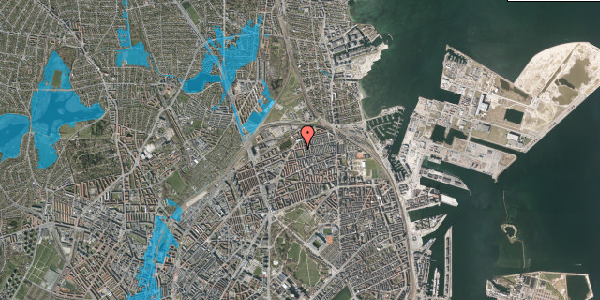 Oversvømmelsesrisiko fra vandløb på Kildevældsgade 79B, 2. tv, 2100 København Ø