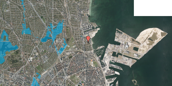Oversvømmelsesrisiko fra vandløb på Kildevænget 35, 2100 København Ø
