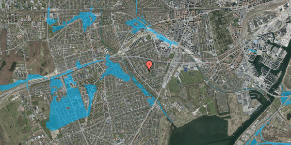 Oversvømmelsesrisiko fra vandløb på Kirsebærhaven 74, 2500 Valby