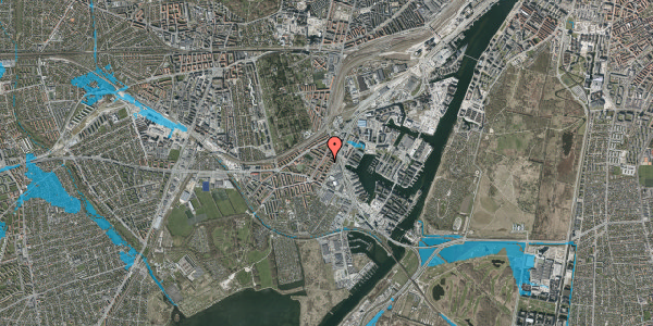 Oversvømmelsesrisiko fra vandløb på K.M. Klausens Gade 16, st. tv, 2450 København SV