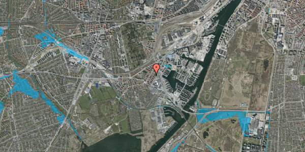 Oversvømmelsesrisiko fra vandløb på K.M. Klausens Gade 22, 3. tv, 2450 København SV