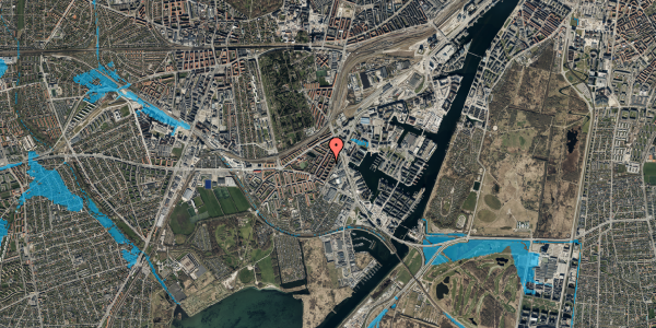 Oversvømmelsesrisiko fra vandløb på K.M. Klausens Gade 22, 4. tv, 2450 København SV