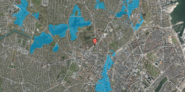 Oversvømmelsesrisiko fra vandløb på Klokkerhøjen 1, st. th, 2400 København NV