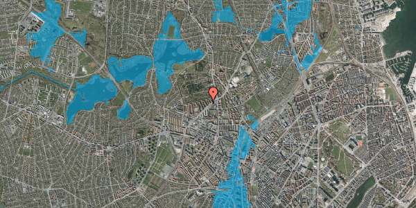 Oversvømmelsesrisiko fra vandløb på Klokkerhøjen 4, st. tv, 2400 København NV