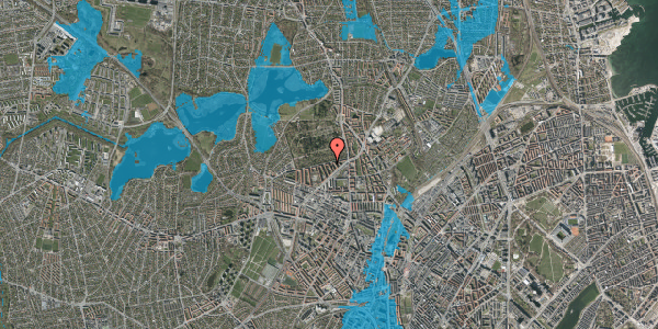 Oversvømmelsesrisiko fra vandløb på Klokkerhøjen 21, st. tv, 2400 København NV