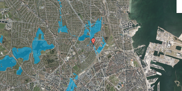 Oversvømmelsesrisiko fra vandløb på Klosterrisvej 1, st. th, 2100 København Ø