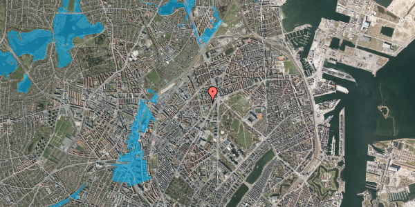 Oversvømmelsesrisiko fra vandløb på Klostervænget 12, st. 411, 2100 København Ø