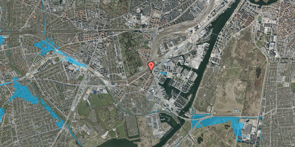 Oversvømmelsesrisiko fra vandløb på P. Knudsens Gade 17, 1. th, 2450 København SV