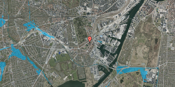 Oversvømmelsesrisiko fra vandløb på P. Knudsens Gade 31, 2. th, 2450 København SV