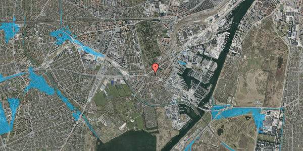 Oversvømmelsesrisiko fra vandløb på P. Knudsens Gade 47, st. th, 2450 København SV