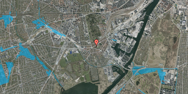 Oversvømmelsesrisiko fra vandløb på P. Knudsens Gade 49, 1. th, 2450 København SV