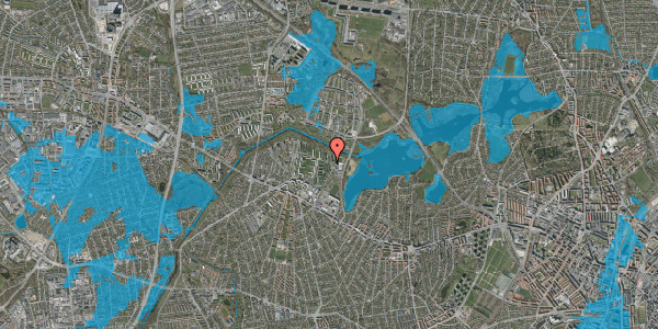 Oversvømmelsesrisiko fra vandløb på Kobbelvænget 34, st. th, 2700 Brønshøj
