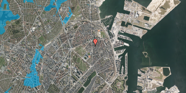 Oversvømmelsesrisiko fra vandløb på Koldinggade 1, 4. th, 2100 København Ø