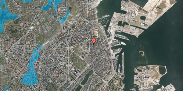 Oversvømmelsesrisiko fra vandløb på Koldinggade 9, 4. th, 2100 København Ø