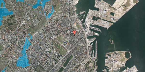 Oversvømmelsesrisiko fra vandløb på Koldinggade 14, 2. th, 2100 København Ø
