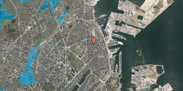 Oversvømmelsesrisiko fra vandløb på Koldinggade 18, st. tv, 2100 København Ø