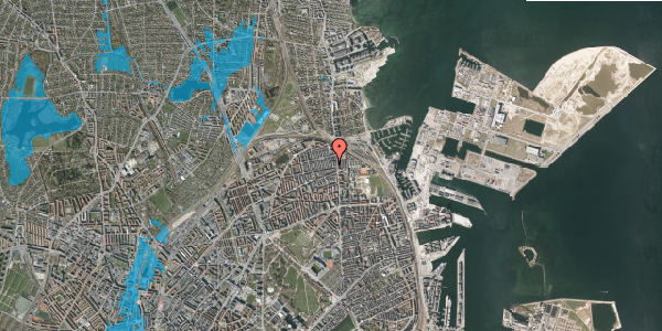 Oversvømmelsesrisiko fra vandløb på Kong Oscars Gade 3, 1. th, 2100 København Ø