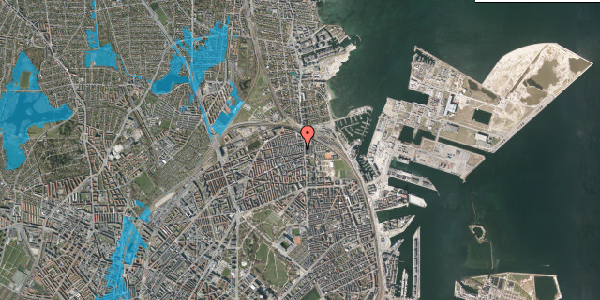 Oversvømmelsesrisiko fra vandløb på Kong Oscars Gade 4, 1. th, 2100 København Ø