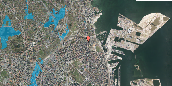Oversvømmelsesrisiko fra vandløb på Kong Oscars Gade 6, 2. th, 2100 København Ø