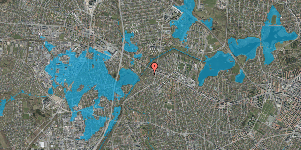 Oversvømmelsesrisiko fra vandløb på Kornerupvej 2B, 2700 Brønshøj