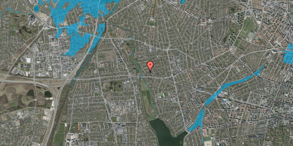 Oversvømmelsesrisiko fra vandløb på Krogebjerg 20, 2720 Vanløse