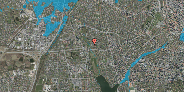 Oversvømmelsesrisiko fra vandløb på Krogebjerg 43, 2720 Vanløse