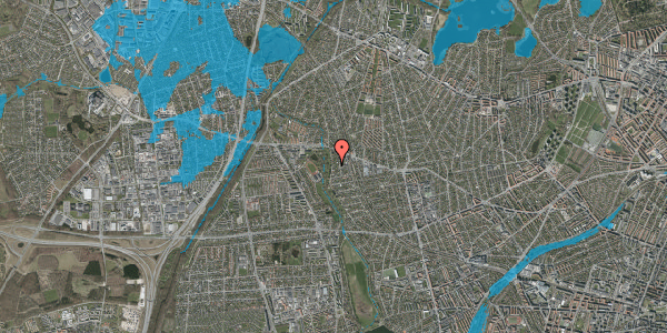 Oversvømmelsesrisiko fra vandløb på Krogebjerg 76, 2720 Vanløse