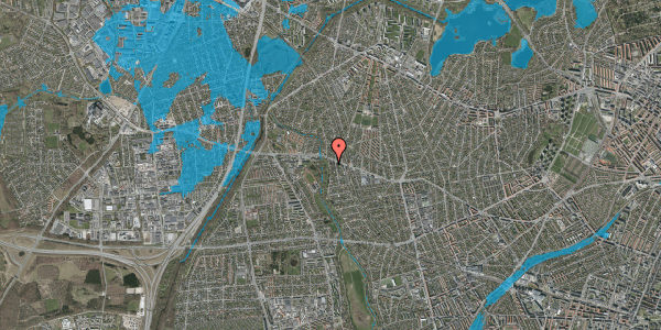 Oversvømmelsesrisiko fra vandløb på Krogebjerg 90, 2720 Vanløse