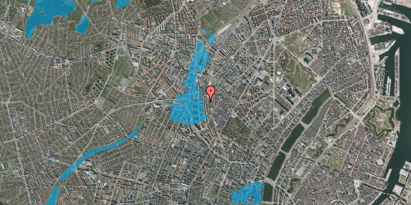 Oversvømmelsesrisiko fra vandløb på Krogerupgade 47, 1. tv, 2200 København N