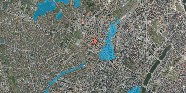 Oversvømmelsesrisiko fra vandløb på Kærsangervej 9, 2. tv, 2400 København NV