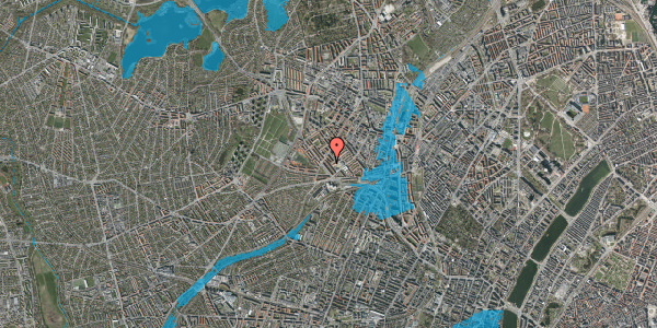 Oversvømmelsesrisiko fra vandløb på Kærsangervej 17, st. th, 2400 København NV