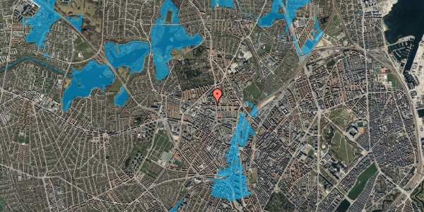 Oversvømmelsesrisiko fra vandløb på Landfogedvej 2, 3. th, 2400 København NV