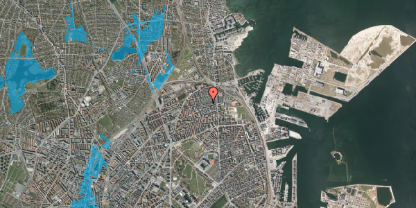 Oversvømmelsesrisiko fra vandløb på Landskronagade 9B, 1. th, 2100 København Ø