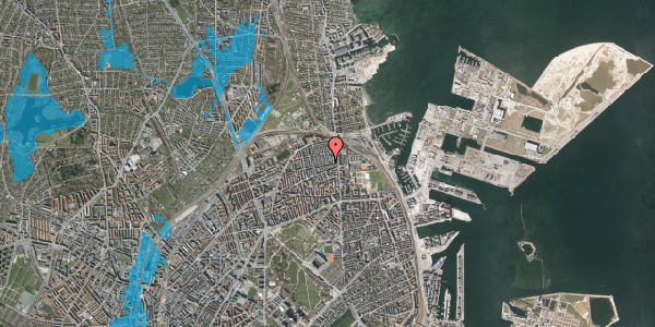 Oversvømmelsesrisiko fra vandløb på Landskronagade 18, 2100 København Ø