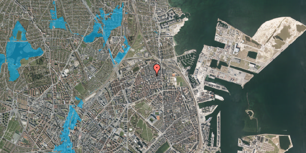 Oversvømmelsesrisiko fra vandløb på Landskronagade 19A, 2. th, 2100 København Ø