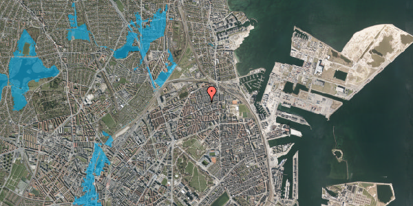 Oversvømmelsesrisiko fra vandløb på Landskronagade 21, 2. th, 2100 København Ø